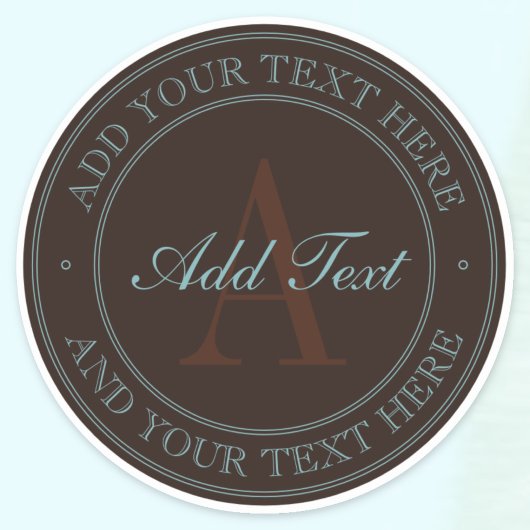 Eleganter dunkelbrauner und leichter Aquamariner M Aufkleber