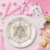 Eleganter dunkelgoldener Messingfarbe Jüdischer St Pappteller (Party)