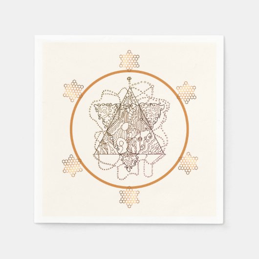 Eleganter dunkelgoldener Messingfarbe Jüdischer St Serviette (Vorderseite)