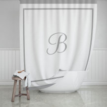 Eleganter dunkelgrauer Border Script Monogram Lett