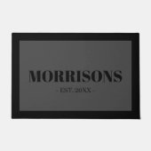 Eleganter dunkelgrauer Dattelrand mit schwarzem in Fußmatte (Vorderseite)