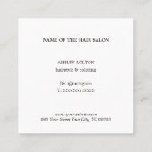 Eleganter dunkelgrauer Kreis Goldener Friseur Quadratische Visitenkarte (Rückseite)