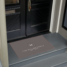 Eleganter dunkelgrauer Monogramm-Familienname Fußmatte