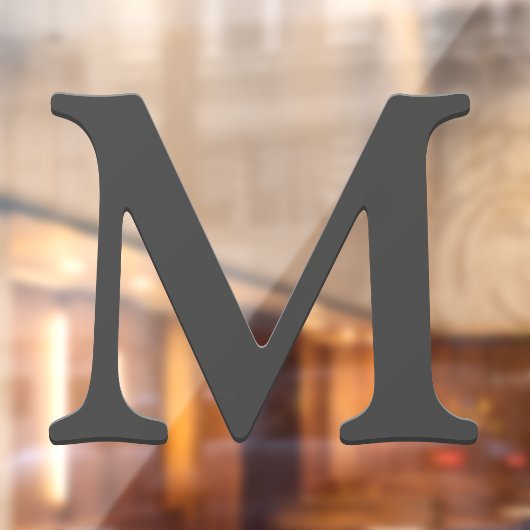 Eleganter, dunkelgrauer Monogramm-Letter Fensteraufkleber (Blatt 2)