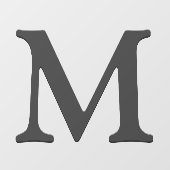 Eleganter, dunkelgrauer Monogramm-Letter Fensteraufkleber (Blatt)