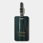 Eleganter Dunkelgrüner Goldgepanzer Gepäckanhänger (Vorderseite vertikal)