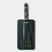 Eleganter Dunkelgrüner Goldgepanzer Gepäckanhänger (Rückseite vertikal)