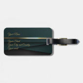 Eleganter Dunkelgrüner Goldgepanzer Gepäckanhänger (Rückseite horizontal)