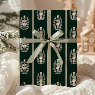 Eleganter dunkelgrüner Nussknacker Geschenkpapier