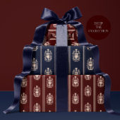Eleganter dunkelgrüner Nussknacker Geschenkpapier