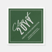 Eleganter dunkelgrüner Typografie jedes Jahr Absch Serviette (Vorderseite)