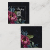 Eleganter dunkelrosa Blumencode QR-UAWG Begleitkarte (Vorne/Hinten)