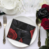 Eleganter Dunkelroter Gotischer Rose Schwarzes Fot All In One Einladung