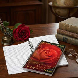 Eleganter Dunkelroter Rosen Botanischer Blumenplan Planer