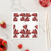 Eleganter dunkelroter stilisierter Blumenast Serviette (Beispiel)