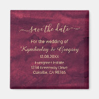 Eleganter Dunkler Burgundy Gold Akzent Save the Da