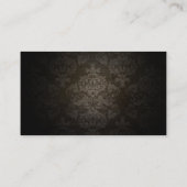 Eleganter Dunkler Damast Kunst & Geschichte Visitenkarte (Rückseite)