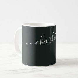 Eleganter dunkler Dschungelgrün-Farbname personali Kaffeetasse