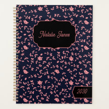 Eleganter dunkler floraler personalisierter Wochen