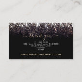 Eleganter dunkler Glitzer Beruflich Visitenkarte (Rückseite)