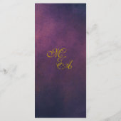 Eleganter Dunkler Herbst Lila Empfang Menükarte (Rückseite)