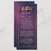 Eleganter Dunkler Herbst Lila Empfang Menükarte (Vorne/Hinten)