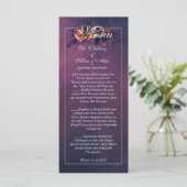 Eleganter Dunkler Herbst Lila Empfang Menükarte (Stehend Vorderseite)