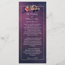 Eleganter Dunkler Herbst Lila Empfang Menükarte