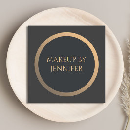 Eleganter, dunkler Imitat Gold Circle Makeup Arits Quadratische Visitenkarte