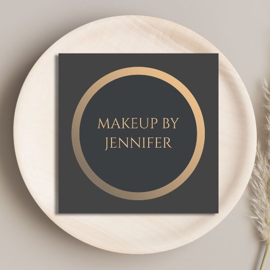 Eleganter, dunkler Imitat Gold Circle Makeup Arits Quadratische Visitenkarte