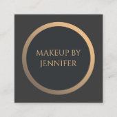 Eleganter, dunkler Imitat Gold Circle Makeup Arits Quadratische Visitenkarte (Vorderseite)
