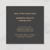 Eleganter, dunkler Imitat Gold Circle Makeup Arits Quadratische Visitenkarte (Rückseite)