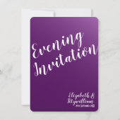 Eleganter, dunkler Lila Abend Einladung (Rückseite)