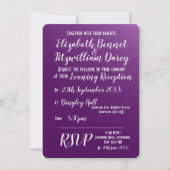 Eleganter, dunkler Lila Abend Einladung (Vorderseite)