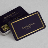Eleganter, dunkler, lila QR-Code Visitenkarte