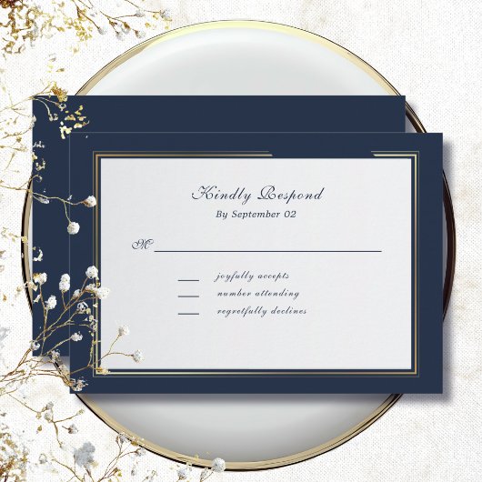 Eleganter dunkler Navy-Goldrahmen traditionell RSV