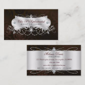 Eleganter dunkler Schokoladen-Damast-Strudel Visitenkarte (Vorne/Hinten)