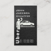Eleganter Dunkler Taxi Fahrer/Chauffeur QR Code Visitenkarte (Vorderseite)