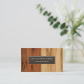 Eleganter dunkler und leichter Holzkörner-Look Visitenkarte (Stehend Vorderseite)