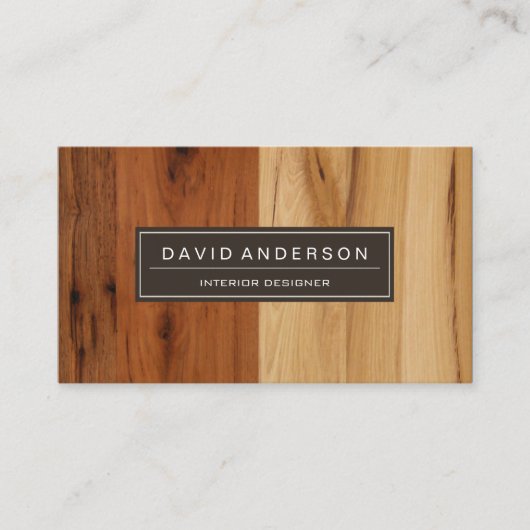 Eleganter dunkler und leichter Holzkörner-Look Visitenkarte (Vorderseite)