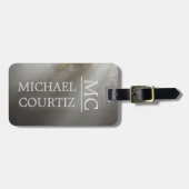 Eleganter dunkler Wald Mit Monogramm personalisier Gepäckanhänger (Vorderseite horizontal)