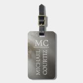 Eleganter dunkler Wald Mit Monogramm personalisier Gepäckanhänger (Vorderseite vertikal)