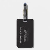 Eleganter dunkler Wald Mit Monogramm personalisier Gepäckanhänger (Rückseite vertikal)