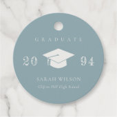 Eleganter Dusky Blue Gray Einfaches Abschluss Geschenkanhänger (Vorderseite)