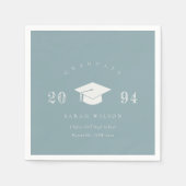 Eleganter Dusky Blue Gray Einfaches Abschluss Serviette (Vorderseite)