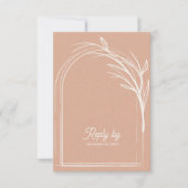 Eleganter Dust Rose Mit QR-Code Hochzeit Antwort V (Vorderseite)