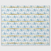 Eleganter, düsterblauer königlicher Garten rustika Geschenkpapier (Flach)