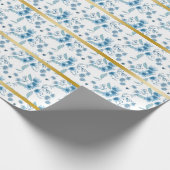 Eleganter, düsterblauer königlicher Garten rustika Geschenkpapier (Ecke)