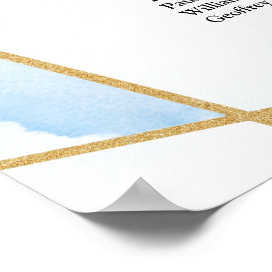 Eleganter dustiger blauer Eukalyptus in Aquarellfa Poster (Ecke)