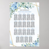 Eleganter dustiger blauer Eukalyptus in Aquarellfa Poster (Vorne)